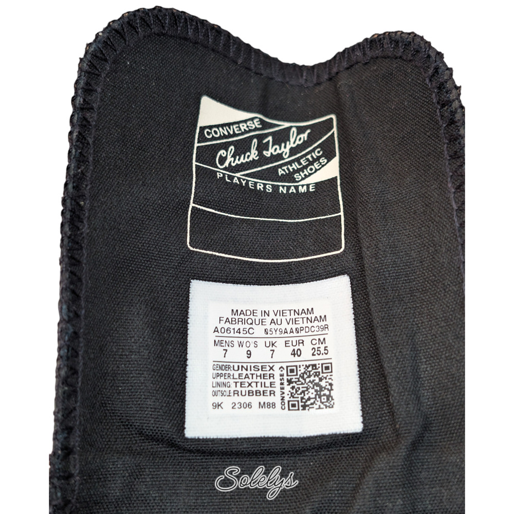 Converse Chuck 70 De Luxe Heel Leather Black Monochrome Sneaker Boot Womens 9 - Picture 6 of 10